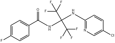 N-[1-[(5-chloropyridin-2-yl)amino]-2,2,2-trifluoro-1-(trifluoromethyl)ethyl]-4-fluorobenzamide Structure