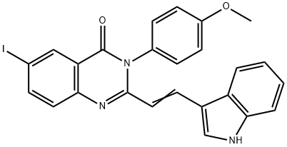 2-[2-(1H-indol-3-yl)vinyl]-6-iodo-3-(4-methoxyphenyl)-4(3H)-quinazolinone 구조식 이미지