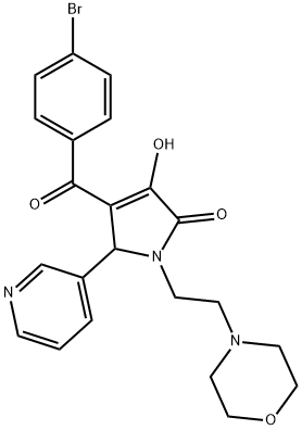 4-(4-bromobenzoyl)-3-hydroxy-1-[2-(4-morpholinyl)ethyl]-5-(3-pyridinyl)-1,5-dihydro-2H-pyrrol-2-one 구조식 이미지