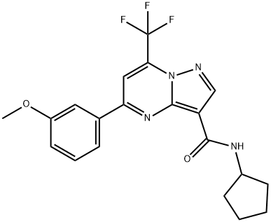 N-cyclopentyl-5-(3-methoxyphenyl)-7-(trifluoromethyl)pyrazolo[1,5-a]pyrimidine-3-carboxamide 구조식 이미지