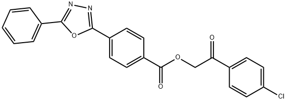 2-(4-chlorophenyl)-2-oxoethyl 4-(5-phenyl-1,3,4-oxadiazol-2-yl)benzoate 구조식 이미지