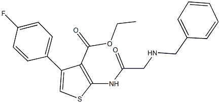 ethyl 2-{[(benzylamino)acetyl]amino}-4-(4-fluorophenyl)-3-thiophenecarboxylate 구조식 이미지