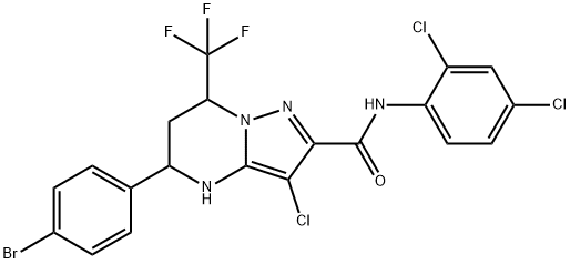 5-(4-bromophenyl)-3-chloro-N-(2,4-dichlorophenyl)-7-(trifluoromethyl)-4,5,6,7-tetrahydropyrazolo[1,5-a]pyrimidine-2-carboxamide Structure