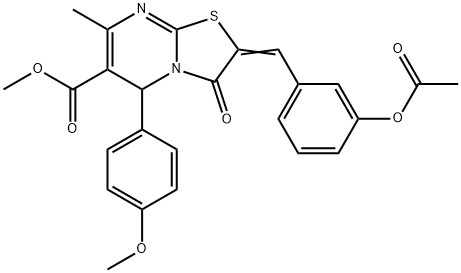 methyl 2-[3-(acetyloxy)benzylidene]-5-(4-methoxyphenyl)-7-methyl-3-oxo-2,3-dihydro-5H-[1,3]thiazolo[3,2-a]pyrimidine-6-carboxylate Structure