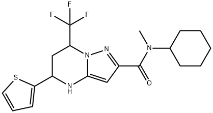 N-cyclohexyl-N-methyl-5-(2-thienyl)-7-(trifluoromethyl)-4,5,6,7-tetrahydropyrazolo[1,5-a]pyrimidine-2-carboxamide Structure