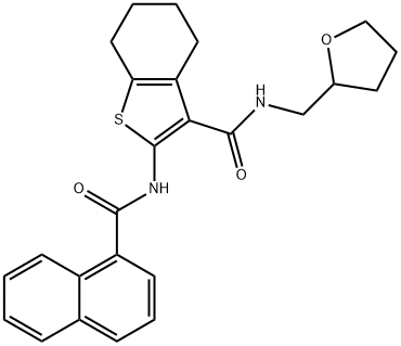2-(1-naphthoylamino)-N-(tetrahydrofuran-2-ylmethyl)-4,5,6,7-tetrahydro-1-benzothiophene-3-carboxamide 구조식 이미지