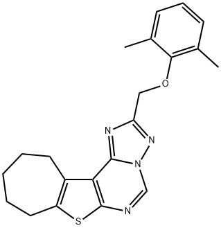 2-[(2,6-dimethylphenoxy)methyl]-9,10,11,12-tetrahydro-8H-cyclohepta[4,5]thieno[3,2-e][1,2,4]triazolo[1,5-c]pyrimidine Structure