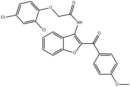 2-(2,4-dichlorophenoxy)-N-[2-(4-methoxybenzoyl)-1-benzofuran-3-yl]acetamide 구조식 이미지