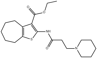 ethyl 2-[(3-piperidin-1-ylpropanoyl)amino]-5,6,7,8-tetrahydro-4H-cyclohepta[b]thiophene-3-carboxylate 구조식 이미지