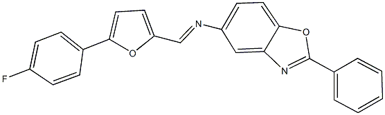 N-{[5-(4-fluorophenyl)-2-furyl]methylene}-N-(2-phenyl-1,3-benzoxazol-5-yl)amine 구조식 이미지