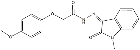 2-(4-methoxyphenoxy)-N'-(1-methyl-2-oxo-1,2-dihydro-3H-indol-3-ylidene)acetohydrazide 구조식 이미지