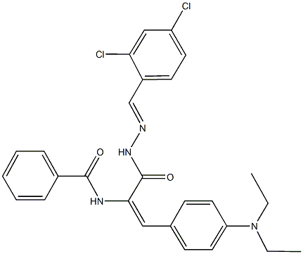 N-{1-{[2-(2,4-dichlorobenzylidene)hydrazino]carbonyl}-2-[4-(diethylamino)phenyl]vinyl}benzamide 구조식 이미지