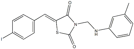 5-(4-iodobenzylidene)-3-(3-toluidinomethyl)-1,3-thiazolidine-2,4-dione 구조식 이미지