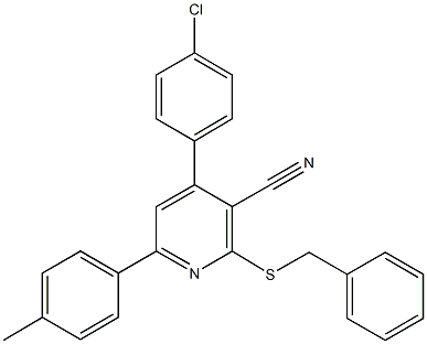 2-(benzylsulfanyl)-4-(4-chlorophenyl)-6-(4-methylphenyl)nicotinonitrile 구조식 이미지