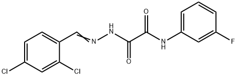 2-[2-(2,4-dichlorobenzylidene)hydrazino]-N-(3-fluorophenyl)-2-oxoacetamide 구조식 이미지