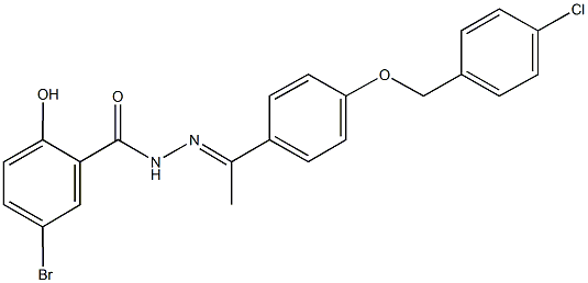 5-bromo-N'-(1-{4-[(4-chlorobenzyl)oxy]phenyl}ethylidene)-2-hydroxybenzohydrazide Structure