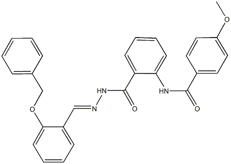 N-[2-({2-[2-(benzyloxy)benzylidene]hydrazino}carbonyl)phenyl]-4-methoxybenzamide 구조식 이미지