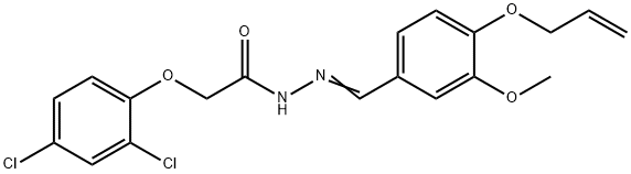 N'-[4-(allyloxy)-3-methoxybenzylidene]-2-(2,4-dichlorophenoxy)acetohydrazide 구조식 이미지