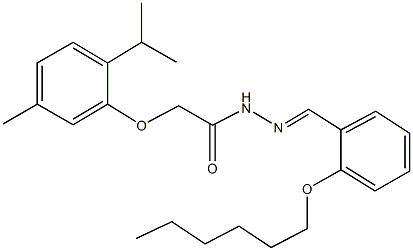 N'-[2-(hexyloxy)benzylidene]-2-(2-isopropyl-5-methylphenoxy)acetohydrazide Structure