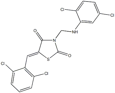 3-[(2,5-dichloroanilino)methyl]-5-(2,6-dichlorobenzylidene)-1,3-thiazolidine-2,4-dione 구조식 이미지