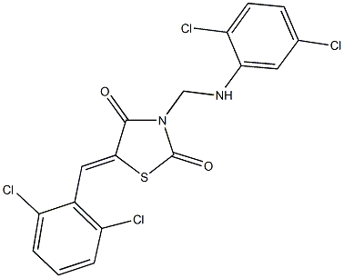 3-[(2,5-dichloroanilino)methyl]-5-(2,6-dichlorobenzylidene)-1,3-thiazolidine-2,4-dione Structure