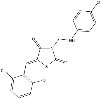 3-[(4-chloroanilino)methyl]-5-(2,6-dichlorobenzylidene)-1,3-thiazolidine-2,4-dione Structure
