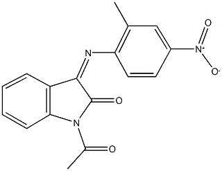 1-acetyl-3-({4-nitro-2-methylphenyl}imino)-1,3-dihydro-2H-indol-2-one Structure