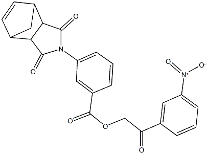 2-{3-nitrophenyl}-2-oxoethyl 3-(3,5-dioxo-4-azatricyclo[5.2.1.0~2,6~]dec-8-en-4-yl)benzoate Structure