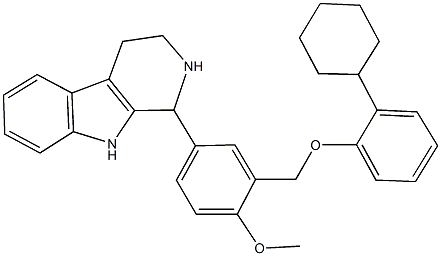 1-{3-[(2-cyclohexylphenoxy)methyl]-4-methoxyphenyl}-2,3,4,9-tetrahydro-1H-beta-carboline Structure