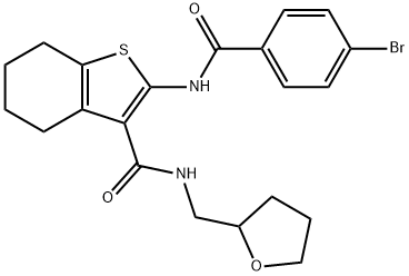 2-[(4-bromobenzoyl)amino]-N-(tetrahydro-2-furanylmethyl)-4,5,6,7-tetrahydro-1-benzothiophene-3-carboxamide Structure