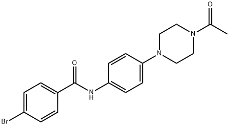 N-[4-(4-acetylpiperazin-1-yl)phenyl]-4-bromobenzamide 구조식 이미지