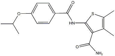 2-[(4-isopropoxybenzoyl)amino]-4,5-dimethyl-3-thiophenecarboxamide Structure
