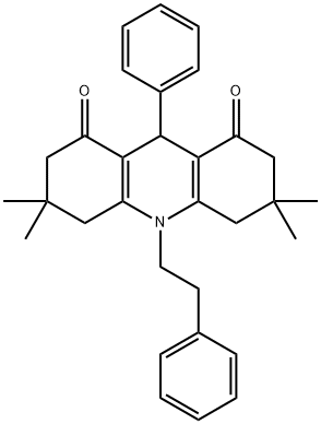 3,3,6,6-tetramethyl-9-phenyl-10-(2-phenylethyl)-3,4,6,7,9,10-hexahydroacridine-1,8(2H,5H)-dione 구조식 이미지