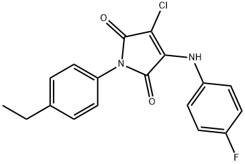 3-chloro-1-(4-ethylphenyl)-4-(4-fluoroanilino)-1H-pyrrole-2,5-dione 구조식 이미지