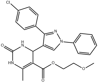 2-methoxyethyl 4-[3-(4-chlorophenyl)-1-phenyl-1H-pyrazol-4-yl]-6-methyl-2-oxo-1,2,3,4-tetrahydro-5-pyrimidinecarboxylate 구조식 이미지