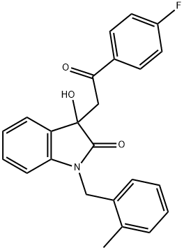 3-[2-(4-fluorophenyl)-2-oxoethyl]-3-hydroxy-1-(2-methylbenzyl)-1,3-dihydro-2H-indol-2-one 구조식 이미지