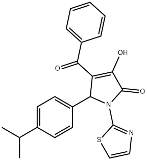 4-benzoyl-3-hydroxy-5-(4-isopropylphenyl)-1-(1,3-thiazol-2-yl)-1,5-dihydro-2H-pyrrol-2-one 구조식 이미지