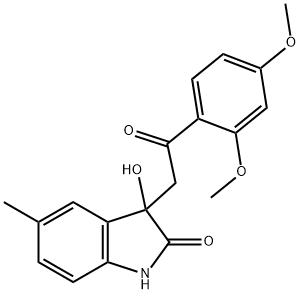 3-[2-(2,4-dimethoxyphenyl)-2-oxoethyl]-3-hydroxy-5-methyl-1,3-dihydro-2H-indol-2-one 구조식 이미지