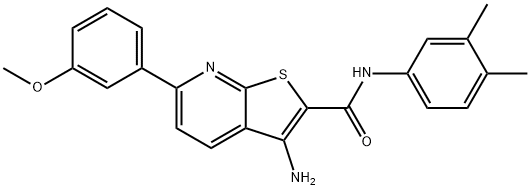 3-amino-N-(3,4-dimethylphenyl)-6-(3-methoxyphenyl)thieno[2,3-b]pyridine-2-carboxamide 구조식 이미지