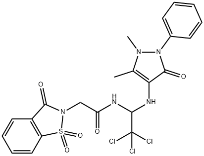 2-(1,1-dioxido-3-oxo-1,2-benzisothiazol-2(3H)-yl)-N-{2,2,2-trichloro-1-[(1,5-dimethyl-3-oxo-2-phenyl-2,3-dihydro-1H-pyrazol-4-yl)amino]ethyl}acetamide Structure