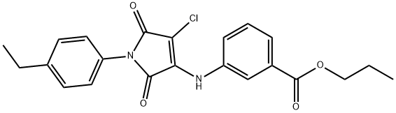 propyl 3-{[4-chloro-1-(4-ethylphenyl)-2,5-dioxo-2,5-dihydro-1H-pyrrol-3-yl]amino}benzoate Structure