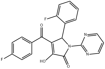 4-(4-fluorobenzoyl)-5-(2-fluorophenyl)-3-hydroxy-1-(2-pyrimidinyl)-1,5-dihydro-2H-pyrrol-2-one 구조식 이미지