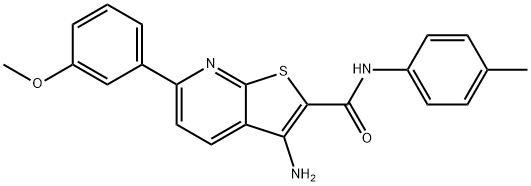 3-amino-6-(3-methoxyphenyl)-N-(4-methylphenyl)thieno[2,3-b]pyridine-2-carboxamide 구조식 이미지