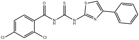 N-(2,4-dichlorobenzoyl)-N'-(4-phenyl-1,3-thiazol-2-yl)thiourea 구조식 이미지