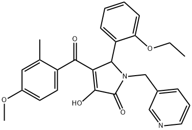 5-(2-ethoxyphenyl)-3-hydroxy-4-(4-methoxy-2-methylbenzoyl)-1-(pyridin-3-ylmethyl)-1,5-dihydro-2H-pyrrol-2-one 구조식 이미지