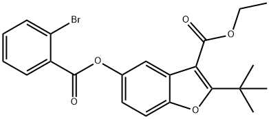 ethyl 5-[(2-bromobenzoyl)oxy]-2-tert-butyl-1-benzofuran-3-carboxylate 구조식 이미지