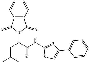 2-(1,3-dioxo-1,3-dihydro-2H-isoindol-2-yl)-4-methyl-N-(4-phenyl-1,3-thiazol-2-yl)pentanamide Structure