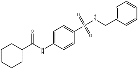 N-{4-[(benzylamino)sulfonyl]phenyl}cyclohexanecarboxamide 구조식 이미지