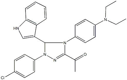 1-[1-(4-chlorophenyl)-4-[4-(diethylamino)phenyl]-5-(1H-indol-3-yl)-4,5-dihydro-1H-1,2,4-triazol-3-yl]ethanone Structure