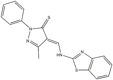 4-[(1,3-benzothiazol-2-ylamino)methylene]-5-methyl-2-phenyl-2,4-dihydro-3H-pyrazole-3-thione Structure